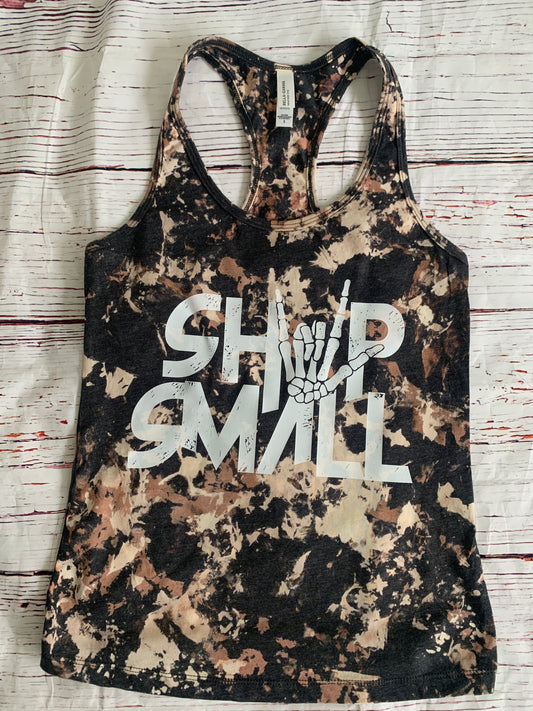 Shop Small Tank Top Acid Wash Cowhide Tee